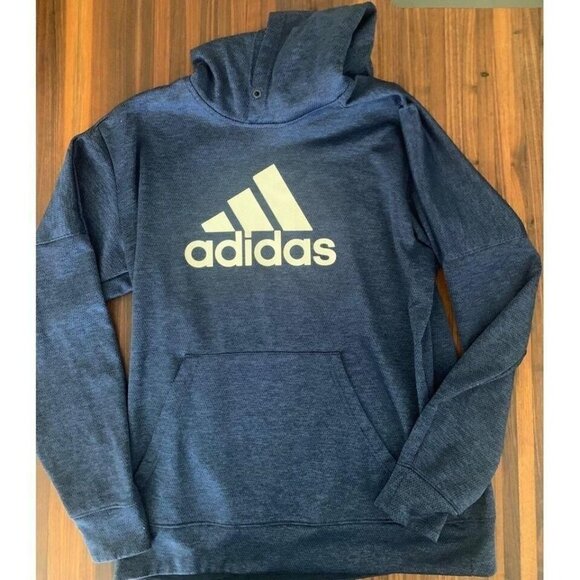 Adidas Mens Navy Blue Hoodie Size L - Picture 1 of 5